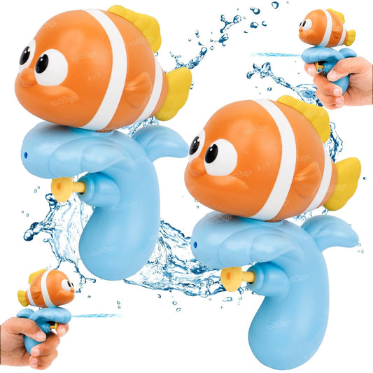 Goyal's Water Guns for Kids Holi Pichkari Water Pistol Cute Fish Shape Squirt Water Gun Toys for Boys Girls (Clownfish) Pack of 1