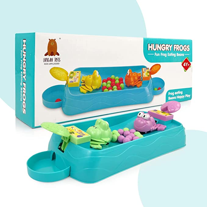 Goyal's 2-Player Hungry Frog Game for Kids | Funny Frog Bean Eating Family Board Game | Fast Button Pressing Reaction & Strategy Game | No Batteries Required | Multicolour