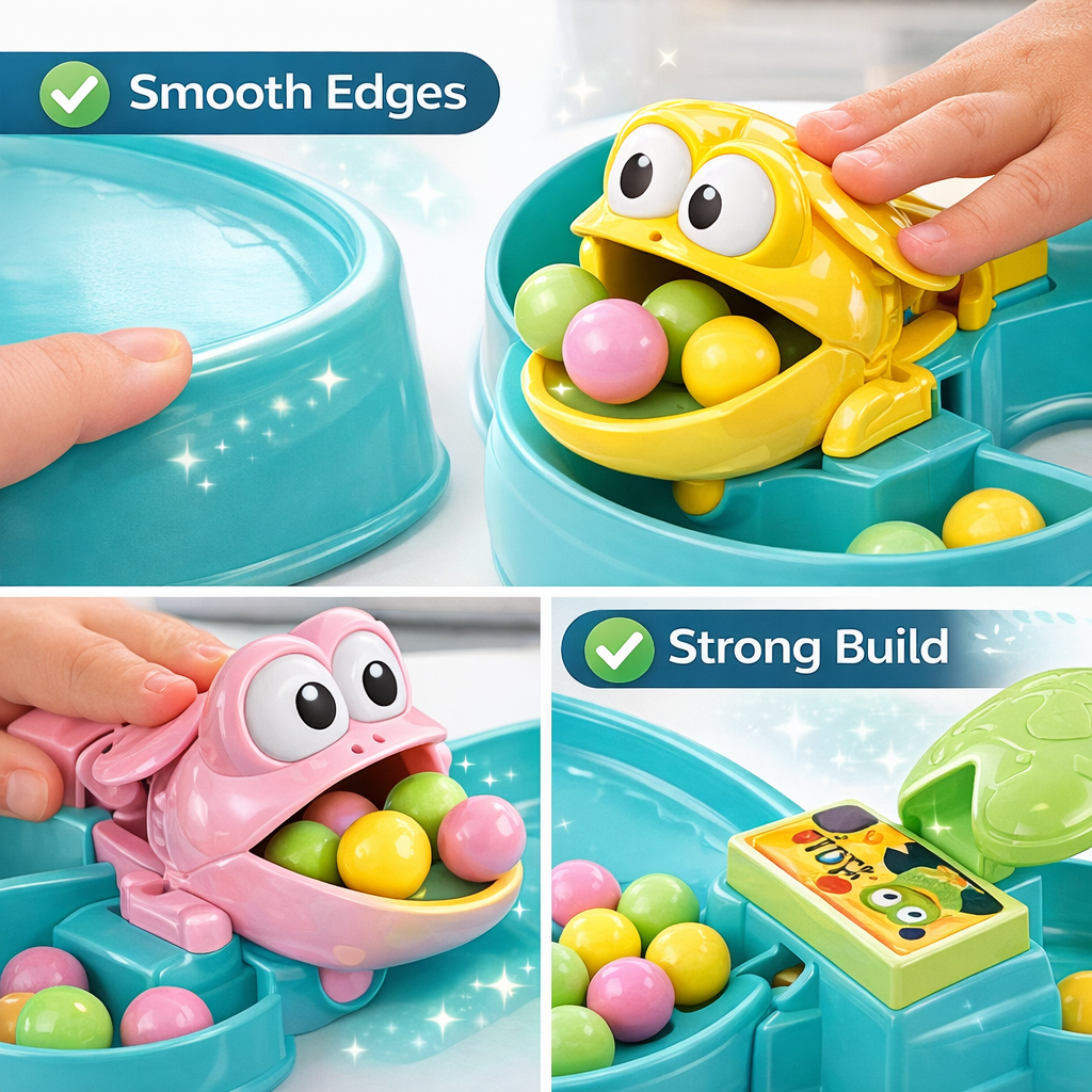 Goyal's Hungry Frog Game for Kids | 4-Player Bean Eating Family Board Game | Fast-Paced Hand-Eye Coordination & Strategy Game | No Batteries Required | Multicolour