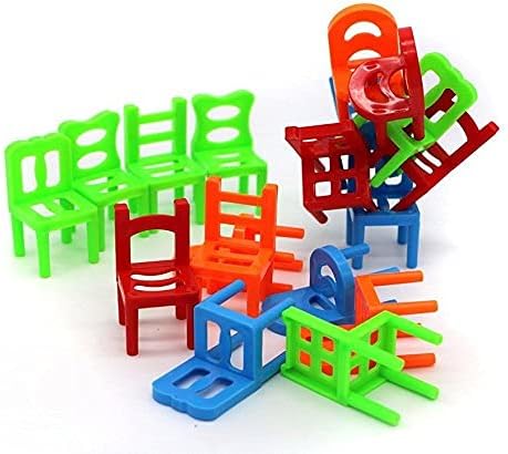 Goyal's Chair Tower Game 36 Pcs (6 Different Colors) Stack Tower Blocks, Swing Stack Balance Building Block Interactive STEM Toy