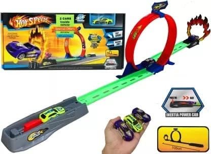 Goyal's Track with Car Toy Set for Kids Age 3-12 Year Old & Launcher Make 360° Spin Way Powerful/Inertia Powerd Car Racing Track Toy Set