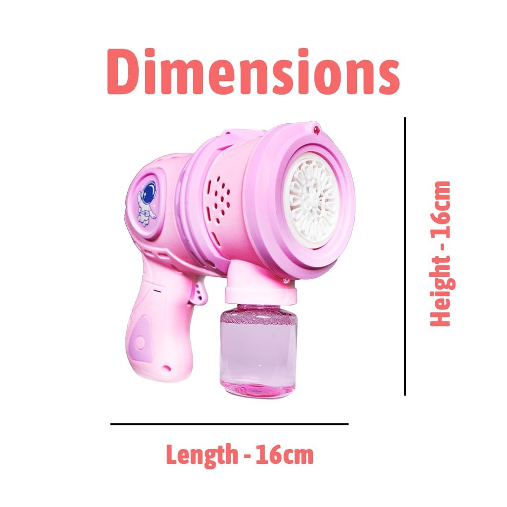 Goyal's Big Size Bubble Machine for Kids Automatic Bubble Gun Leak-Proof Design with 2 Bubble Solution Pink