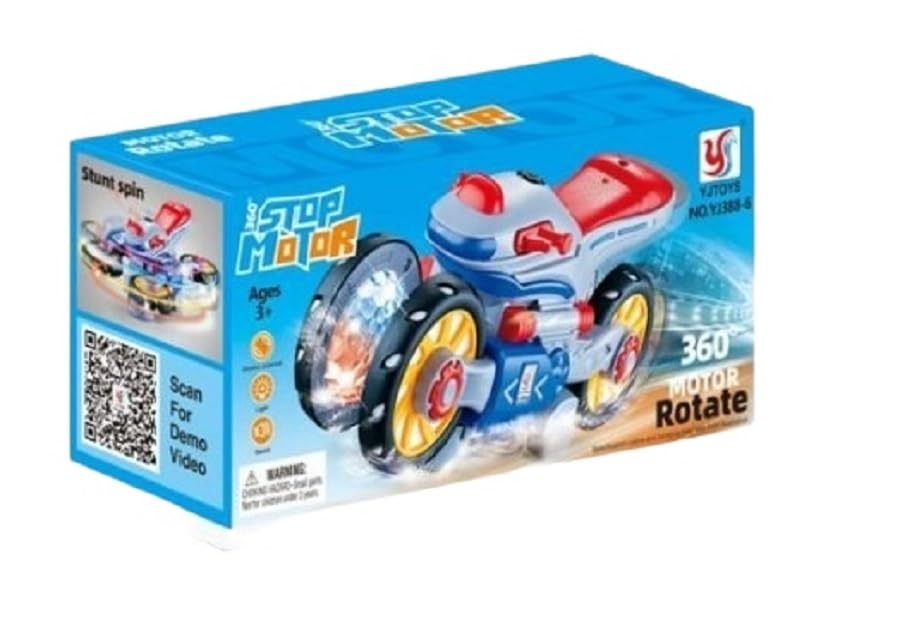 Goyal's Musical Stop Motor 360° Rotating Spinning Flying with Sound & Light Four Wheel Toy, Interesting Indoor and Outdoor Games Best Gift Toy for Kids