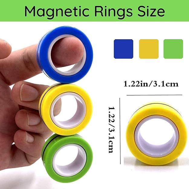 Goyal's Magnetic Fidget Toy Ring, Fidget Spinner Rings Toy Set, Magnetic Fidget Toy, ADHD Therapy Toys Fidget Spinner, Gift for 8+ Year Old Boys & Girls, Fidget Spinner for Adults, Stress Relief Toys