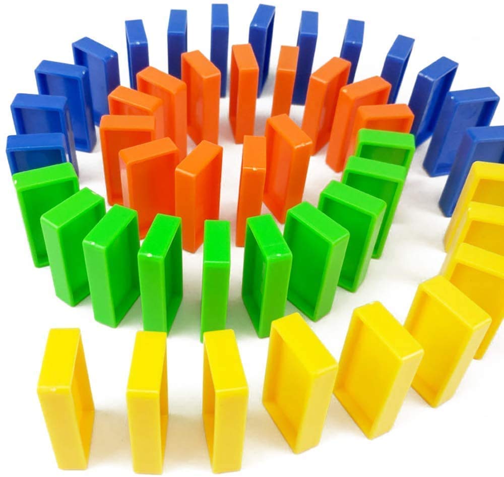 Refurbished- Goyal's Domino Train 60pcs Dominoes Blocks Toy with Music and 3D Lights, Automatic Dominos Blocks Laying Toy