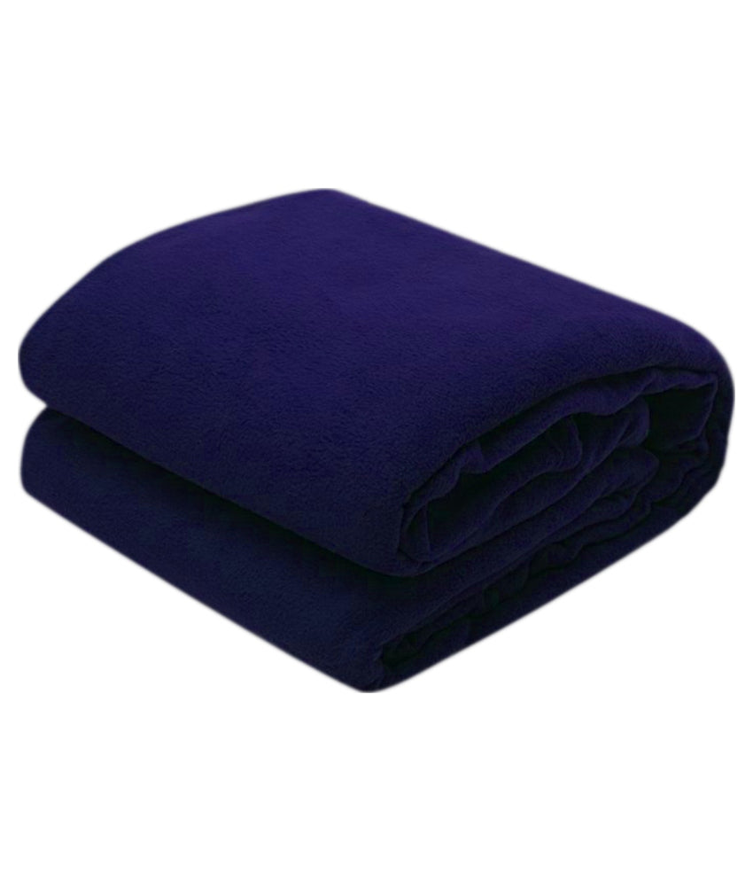 Goyal's Plain Fleece Double Bed All Season Blanket / Comforter / Dohar 250TC 87X85 Inch (Blue-2, Brown-2, Red-1)- Pack of 5