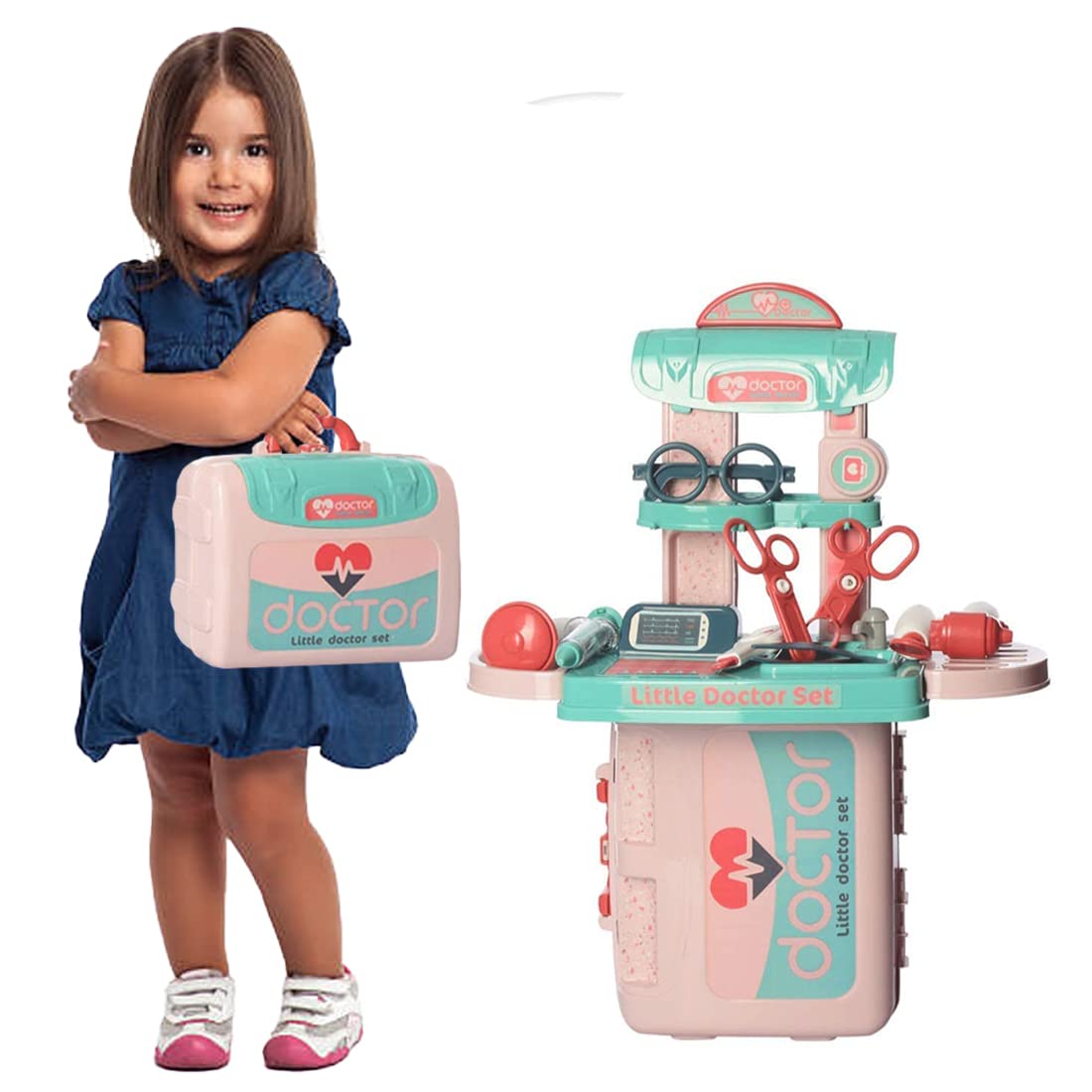 Goyal's Doctor Play Set for Kids 3 in 1 Carry Along Pretend Role Play Toy Made in India Portable Learning Toy for Kids Boys (Multicolor)
