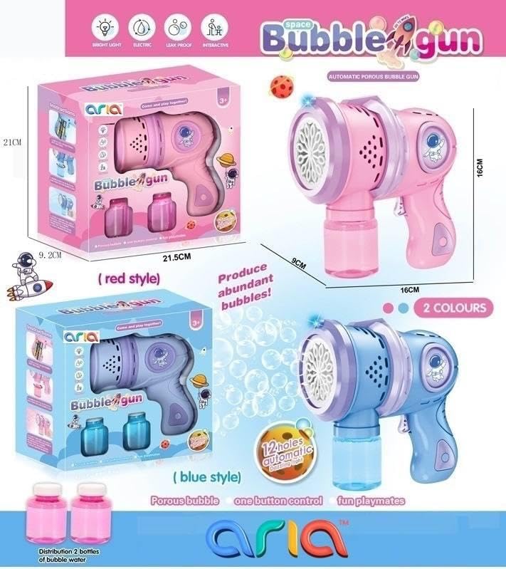 Goyal's Big Size Bubble Machine for Kids Automatic Bubble Gun Leak-Proof Design with 2 Bubble Solution Pink