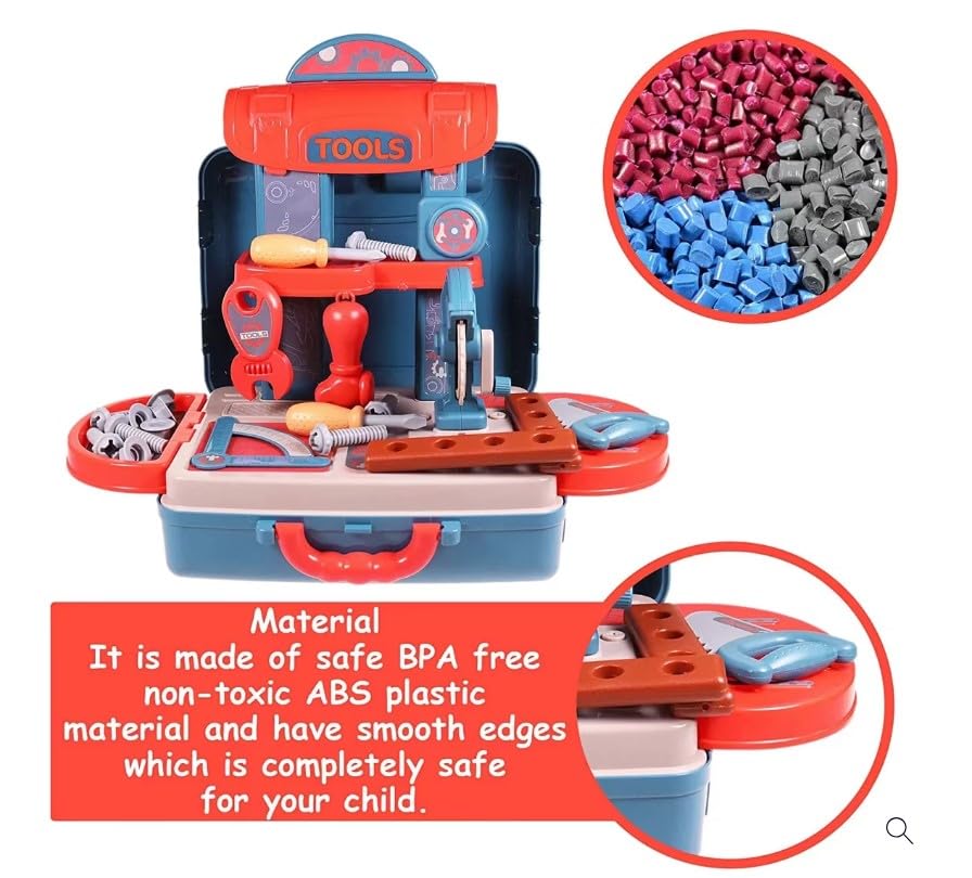 Goyal's Construction Tools Kit Toys for Kids Set, Portable Tool Toy with Accessories Briefcase Boys Girls Engineer Toolbox kit Kids, Workshop Toll Box