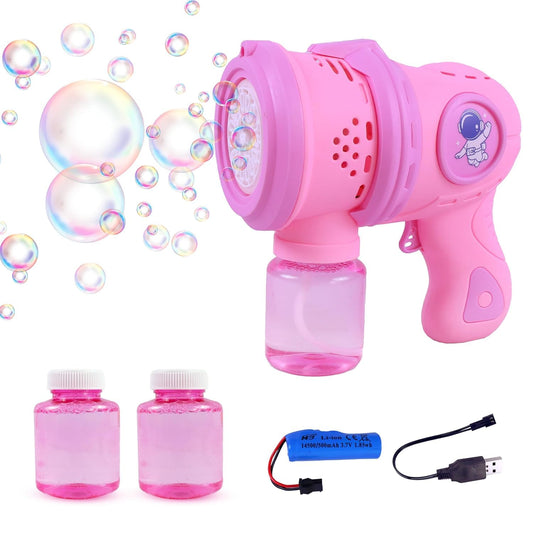 Goyal's Big Size Bubble Machine for Kids Automatic Bubble Gun Leak-Proof Design with 2 Bubble Solution Pink