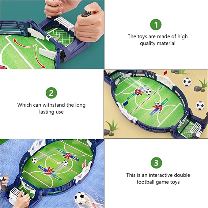 Goyal's Mini Tabletop Football Board Games for Kids, Indoor Table Interactive Foosball Game Toys for Preschool Kids | 2 Player Board Game | Desktop Pinball Soccer Games for Adults Kids - Multicolor