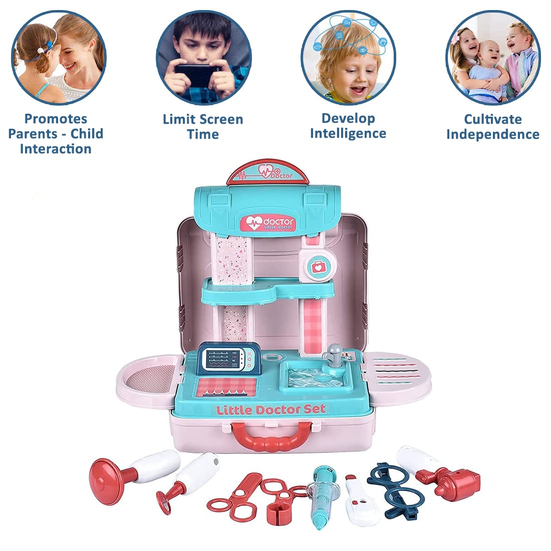Goyal's Doctor Play Set for Kids 3 in 1 Carry Along Pretend Role Play Toy Made in India Portable Learning Toy for Kids Boys (Multicolor)