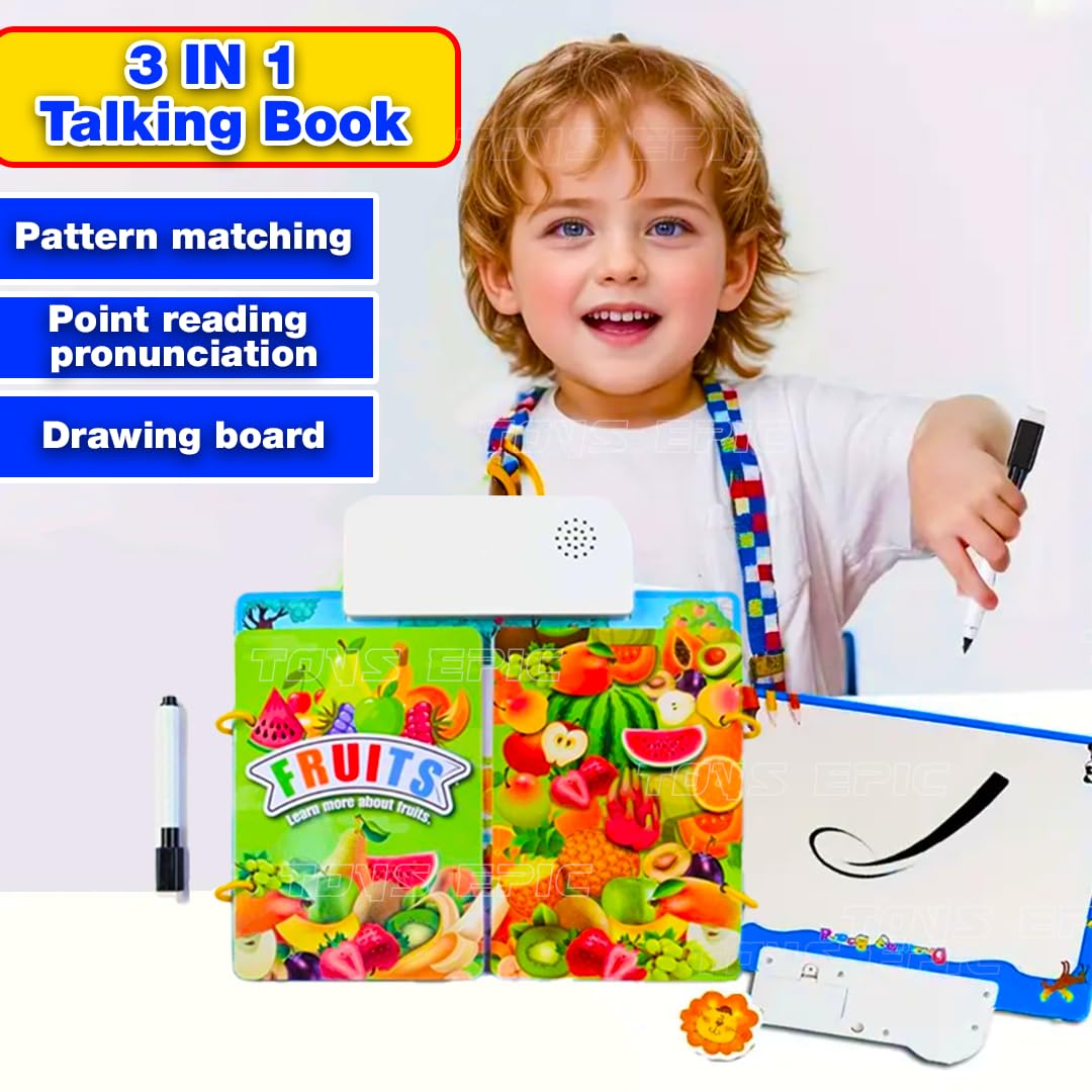 Goyal's Pronunciation Book for Kids DIY Point Reading Book Educational Toy for Boys and Girls Sound Book with an Erasable Whiteboard on Back Best Gift for Kids