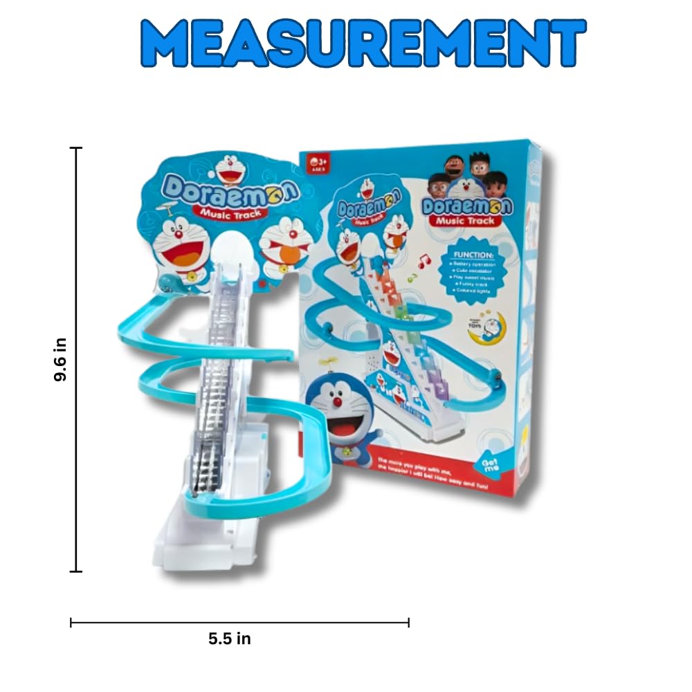 Goyal's Cartoons Track Racing Toys for Kids - Small Cartoons Stair Climbing Toys for Kids, Escalator Toy with Lights and Music - 3 Cartoon Included