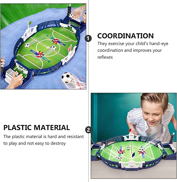 Goyal's Mini Tabletop Football Board Games for Kids, Indoor Table Interactive Foosball Game Toys for Preschool Kids | 2 Player Board Game | Desktop Pinball Soccer Games for Adults Kids - Multicolor