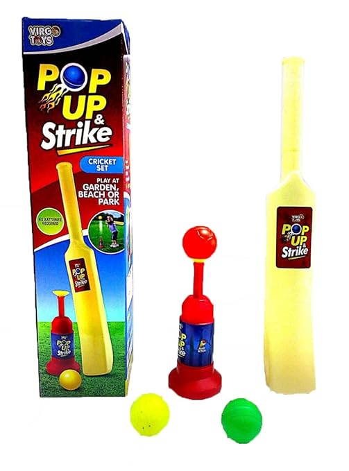 Goyal's Sporty Pop Up & Strike Cricket Set with Automatic Ball Launcher for Kids