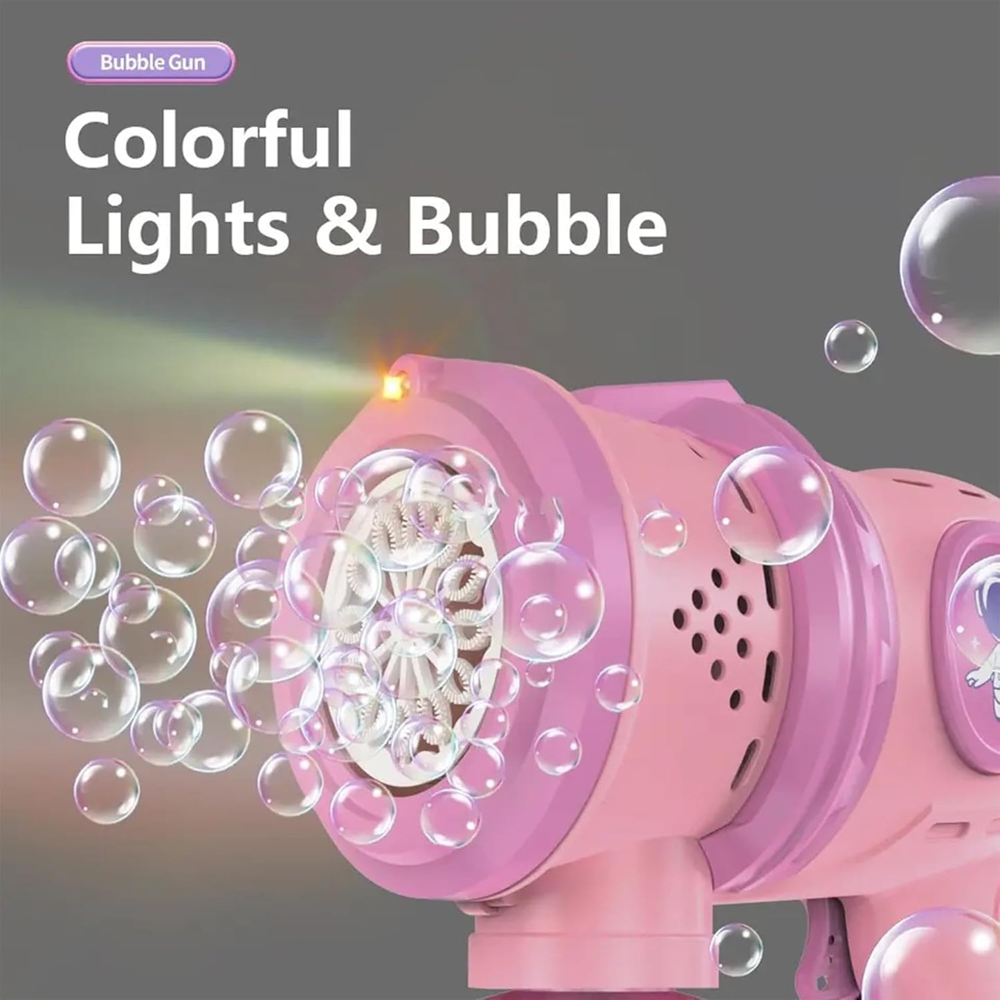 Goyal's Big Size Bubble Machine for Kids Automatic Bubble Gun Leak-Proof Design with 2 Bubble Solution Pink