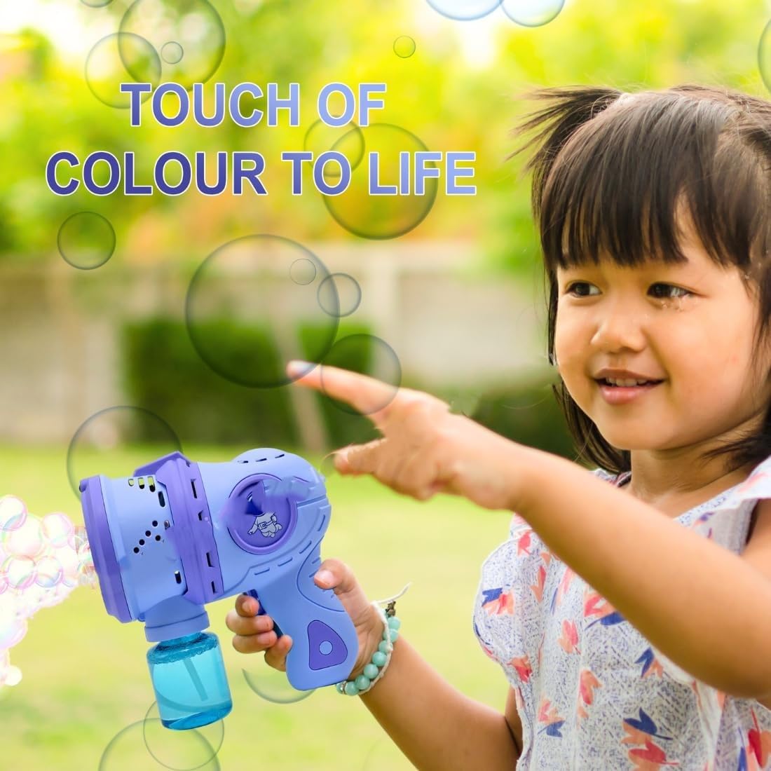 Goyal's Big Size Bubble Machine for Kids Automatic Bubble Gun Leak-Proof Design with 2 Bubble Solution Pink