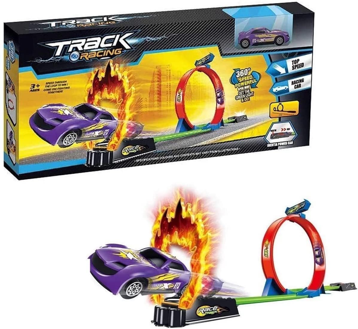 Goyal's Track with Car Toy Set for Kids Age 3-12 Year Old & Launcher Make 360° Spin Way Powerful/Inertia Powerd Car Racing Track Toy Set