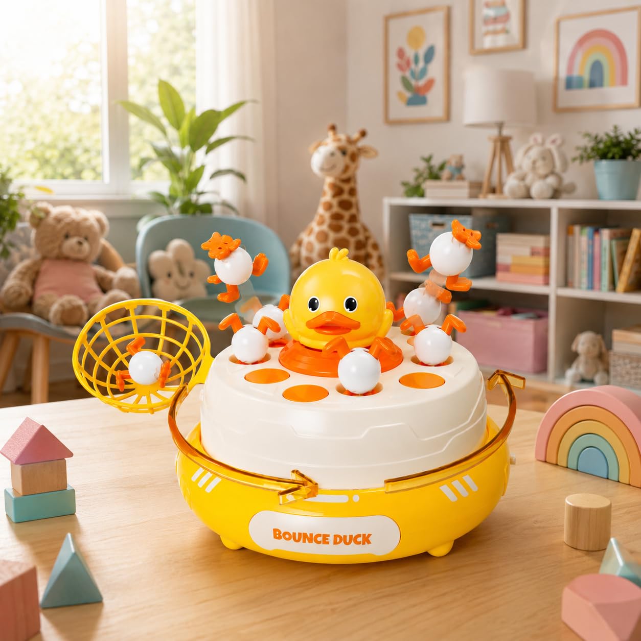 Goyal's Bounce Duck Catch Game with Nets | Interactive Jumping Duck Board Game | Musical Catching Toy for Kids | Family Tabletop Game for Boys & Girls