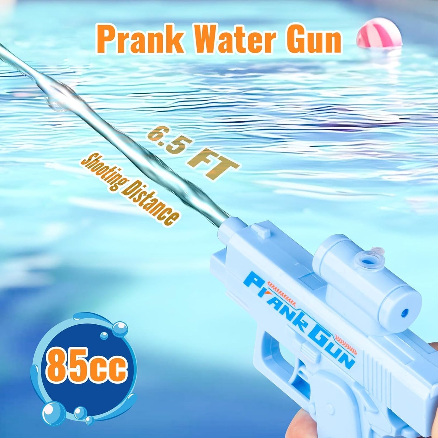 Goyal's Prank Water Gun, 8.5 FT Shooting Distance, 85cc Capacity, Multiple Colors Available, Toy Gun for Kids and Adults