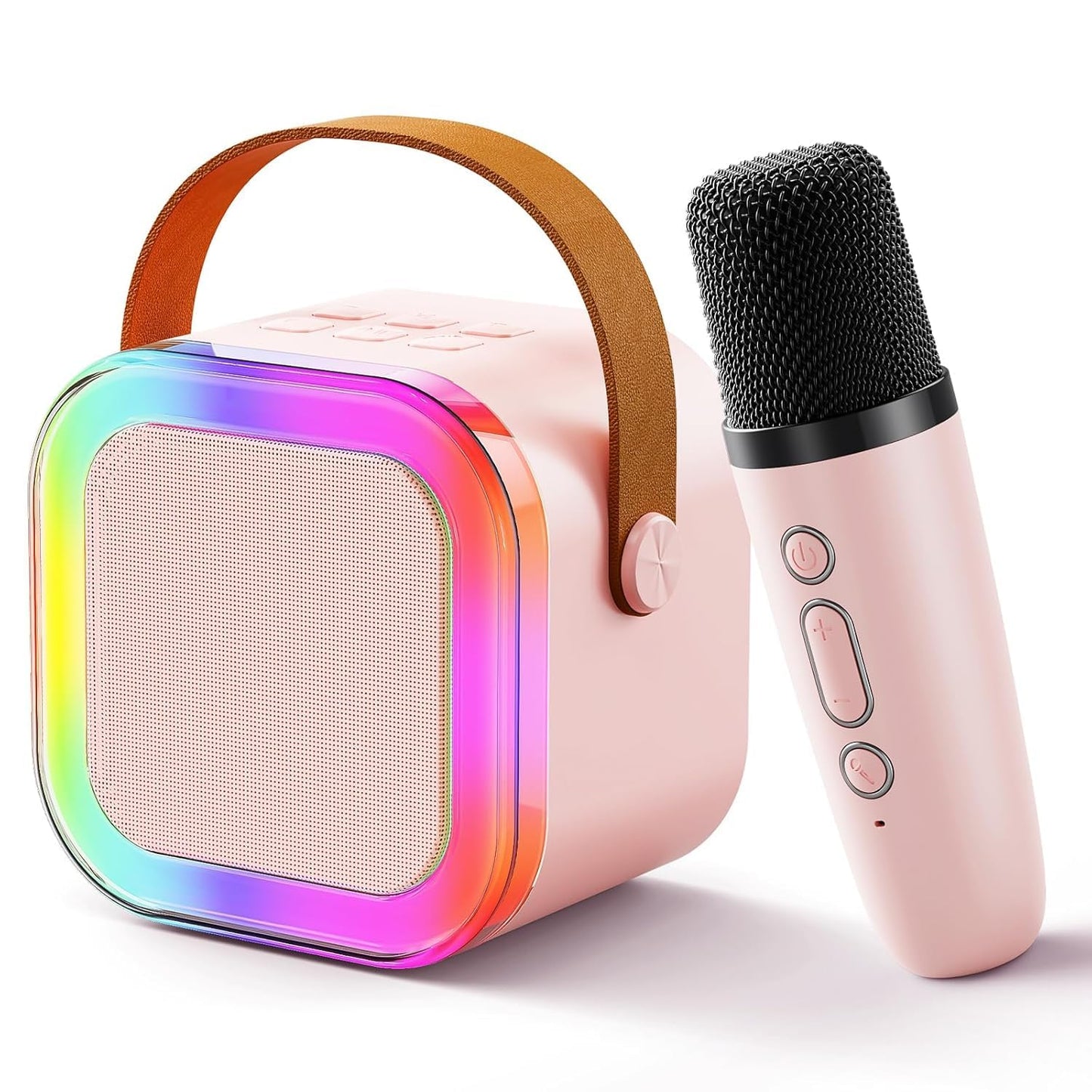Goyal's Rechargeable Karaoke Mic with Speaker for Singing | Wireless Mini Portable Bluetooth Speaker with Microphone & LED Lights | Cute Birthday Gift for Kids Musical Toys for Boys, Girls and Adults