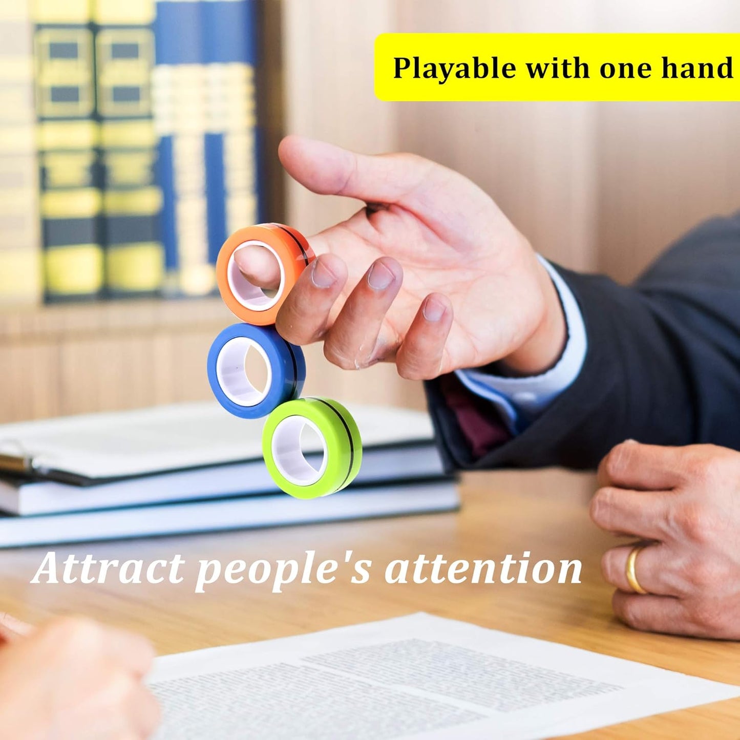 Goyal's Magnetic Fidget Toy Ring, Fidget Spinner Rings Toy Set, Magnetic Fidget Toy, ADHD Therapy Toys Fidget Spinner, Gift for 8+ Year Old Boys & Girls, Fidget Spinner for Adults, Stress Relief Toys