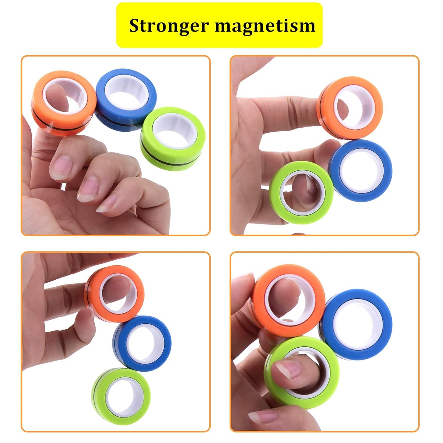 Goyal's Magnetic Fidget Toy Ring, Fidget Spinner Rings Toy Set, Magnetic Fidget Toy, ADHD Therapy Toys Fidget Spinner, Gift for 8+ Year Old Boys & Girls, Fidget Spinner for Adults, Stress Relief Toys