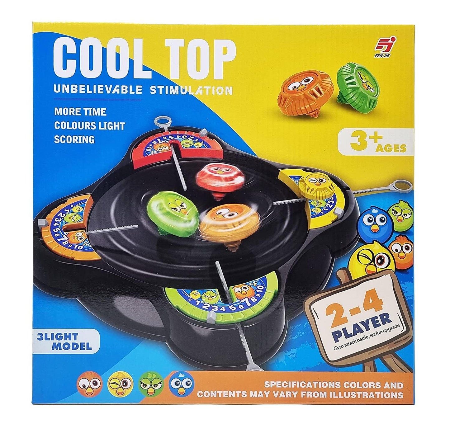 Goyal's Cool Top Spinning BeyBlades Game Gyro Battle Toy On Classic Super Arena Disk for Kids, 2-4 Players with 4 BeyBlades Spinners & Launchers (Black)