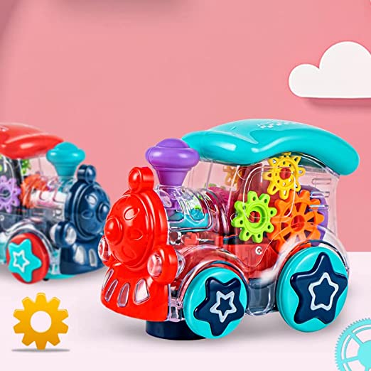 Goyal's Transparent Gear Big Engine 3D Concept Toys - 360° Rotating Vehicle, Gear Simulation Technology with Engine Sound and Colorful Lights for Kids 1 Year & Above (Gear Engine Large)