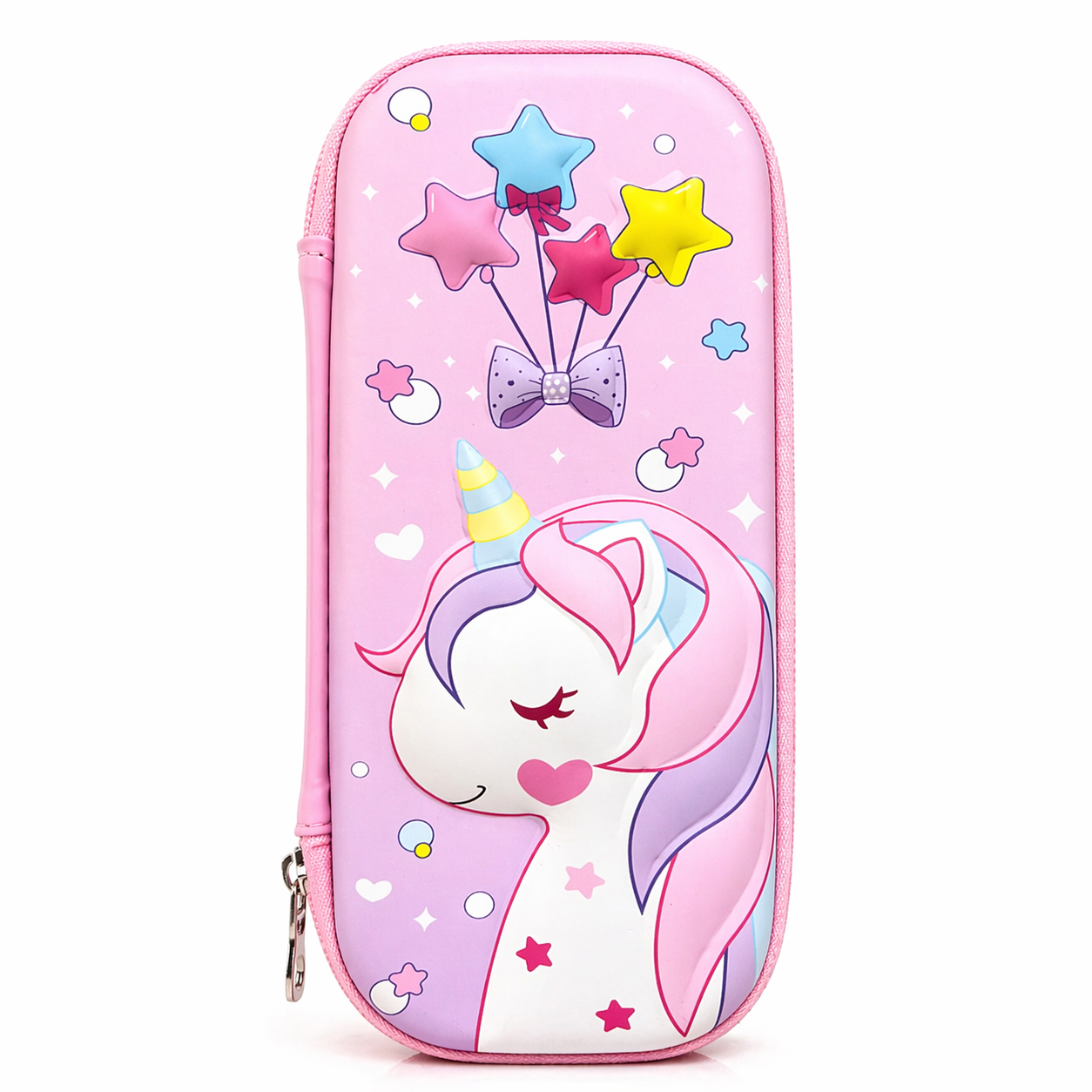 Goyal's 3D Unicorn EVA Hard Shell Pencil Case for Girls | Large Capacity Double Layer Pencil Box with Mesh Pocket & Pen Slots | Waterproof Durable Cute Stationery Organizer for Kids School Students