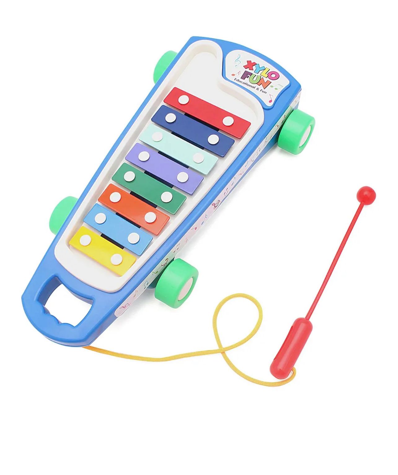 Goyal's Kids Classic Xylophone with The Wheels for Easy Rotation and Moving and with Good Sticks to Play for Kids, Multicolor