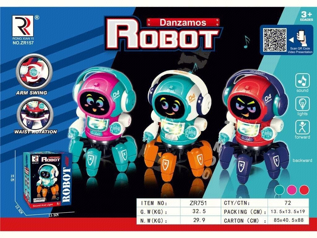 Goyal's Cartoon Warrior Musical Headphone Style Rock Bot Robot | Multi Colorful Lights and Music | All Direction Movement | Multicolor Dancing Rock Robot Toys for Kids