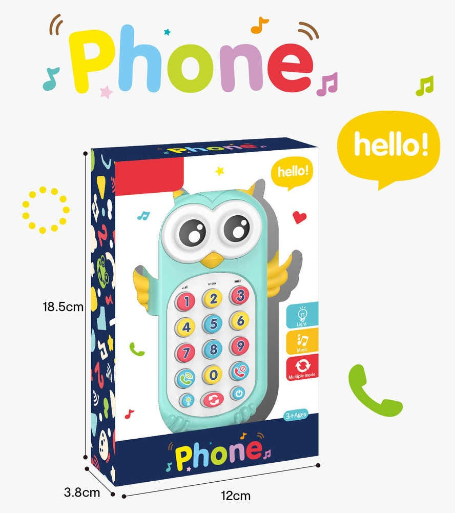 Goyal's Owl Intelligent Baby Cell Phone Mobile Toy for Kids, Toddlers with Music, Ringtones, Lights (Multi Color)