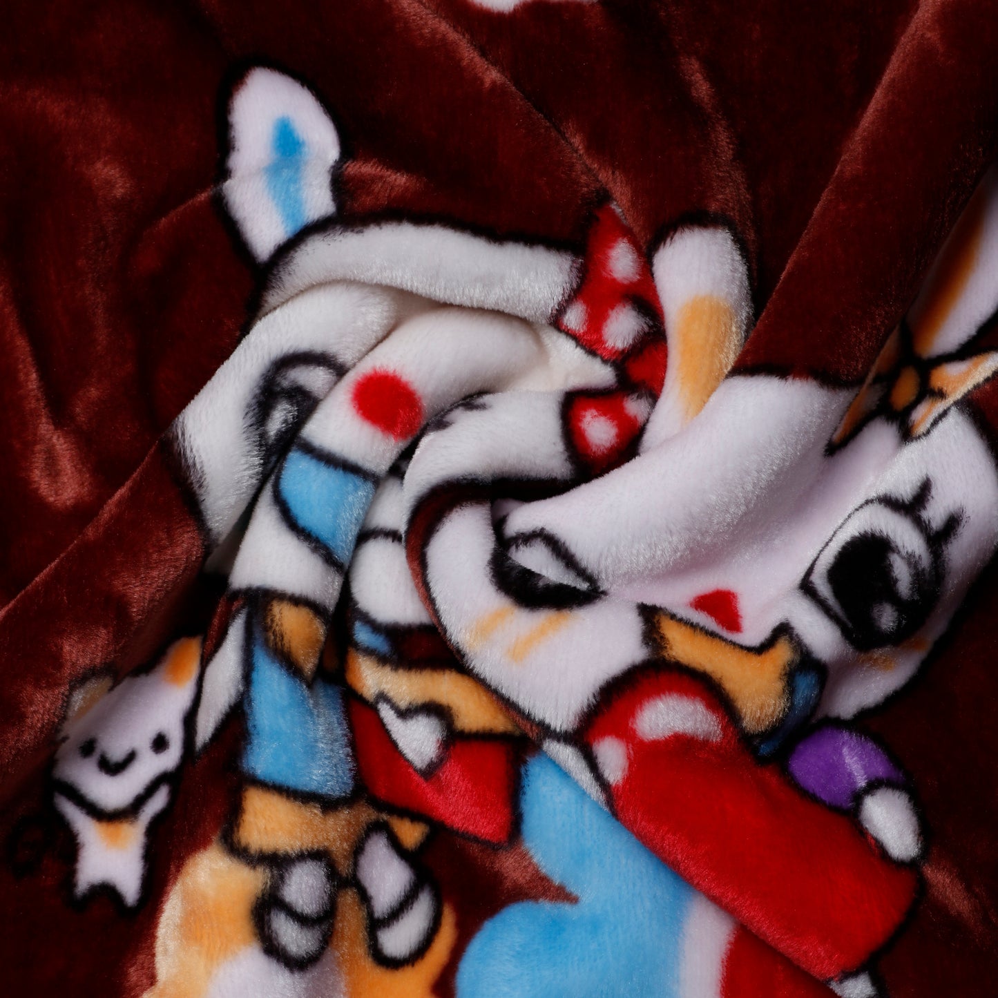 Goyal's Newborn Baby's Ultrasoft All Season Double Layer Cloudy Multi Design Mink Blanket (80 x 100 cm), for 0-2 Years Baby (Happy Brown)