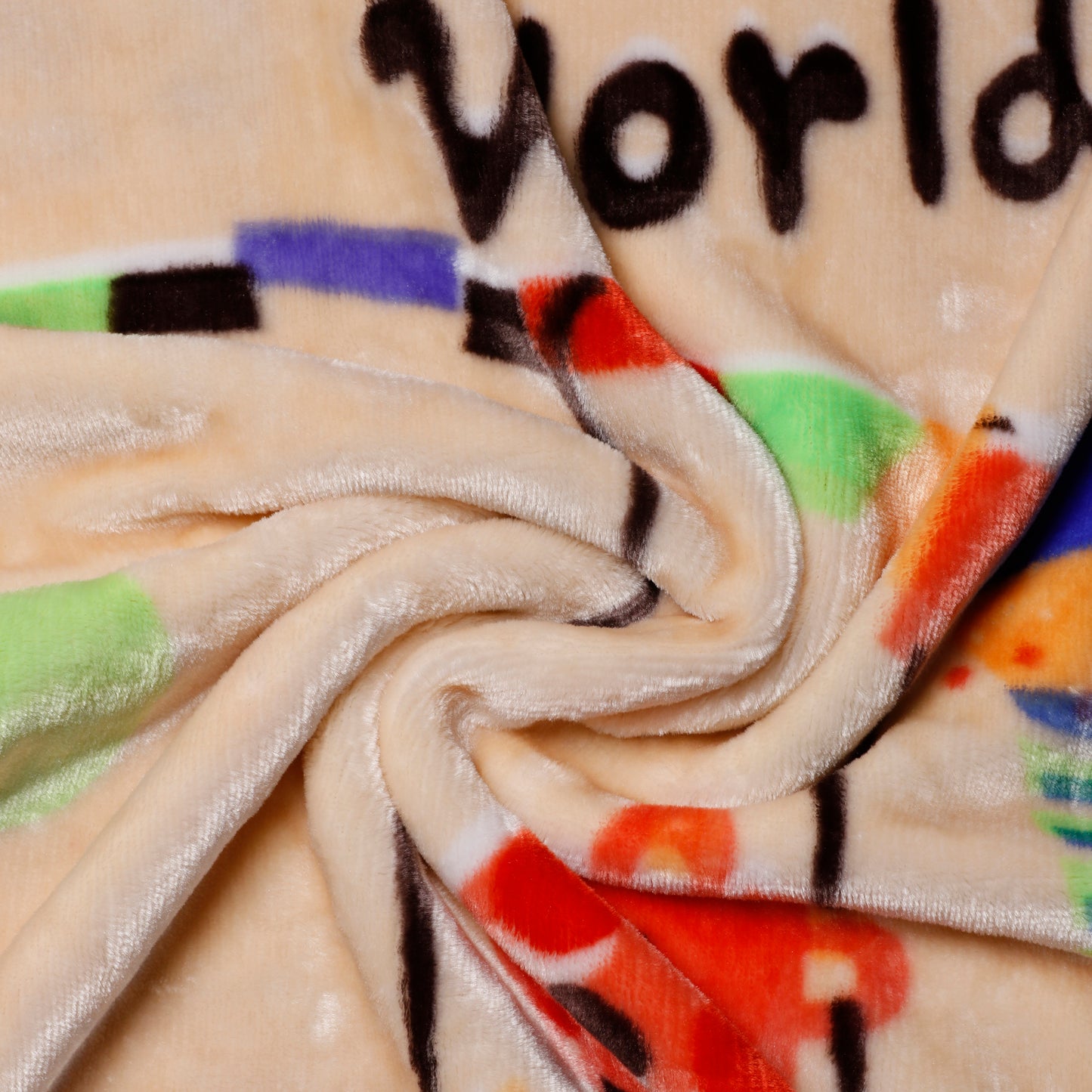 Goyal's Newborn Baby's Ultrasoft All Season Double Layer Cloudy Multi Design Mink Blanket (80 x 100 cm), for 0-2 Years Baby (Beautiful World Beige)