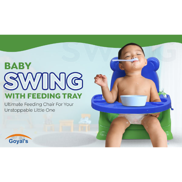Goyal's 6-in-1 Multipurpose Booster Seat Swing Kids Feeding High Chair with Long Hook Ropes