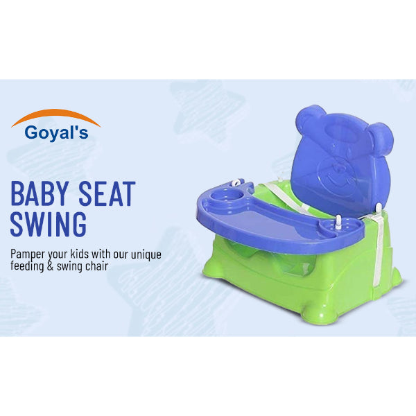 Goyal's 6-in-1 Multipurpose Booster Seat Swing Kids Feeding High Chair with Long Hook Ropes