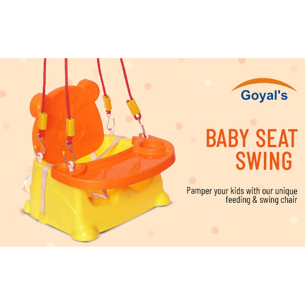 Goyal's 6-in-1 Multipurpose Booster Seat Swing Kids Feeding High Chair with Long Hook Ropes