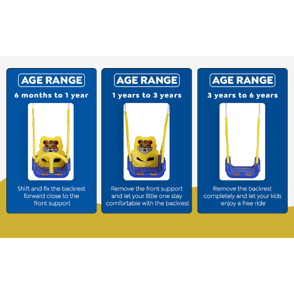 Goyal's King of Swings Imported Quality 4 Stages Adjustable Baby Musical Swing 6 Months to 6 Years