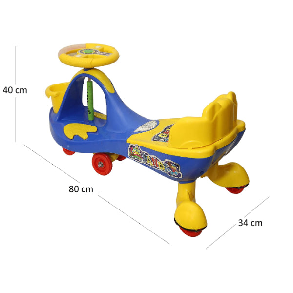Goyal's Basket & Back Support Multi Designs Musical Free Wheel Swing and Twist Magic Car