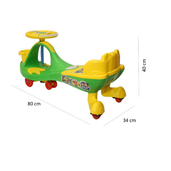 Goyal's Basket & Back Support Multi Designs Musical Free Wheel Swing and Twist Magic Car