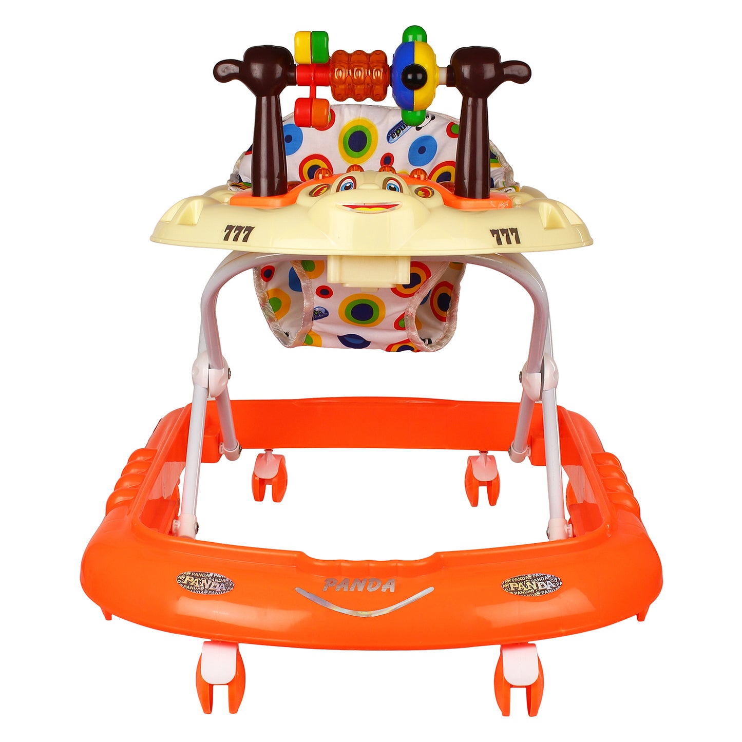 GOYAL'S Monkey Baby Walker - Music & Light Function with Adjustable Height (Orange)
