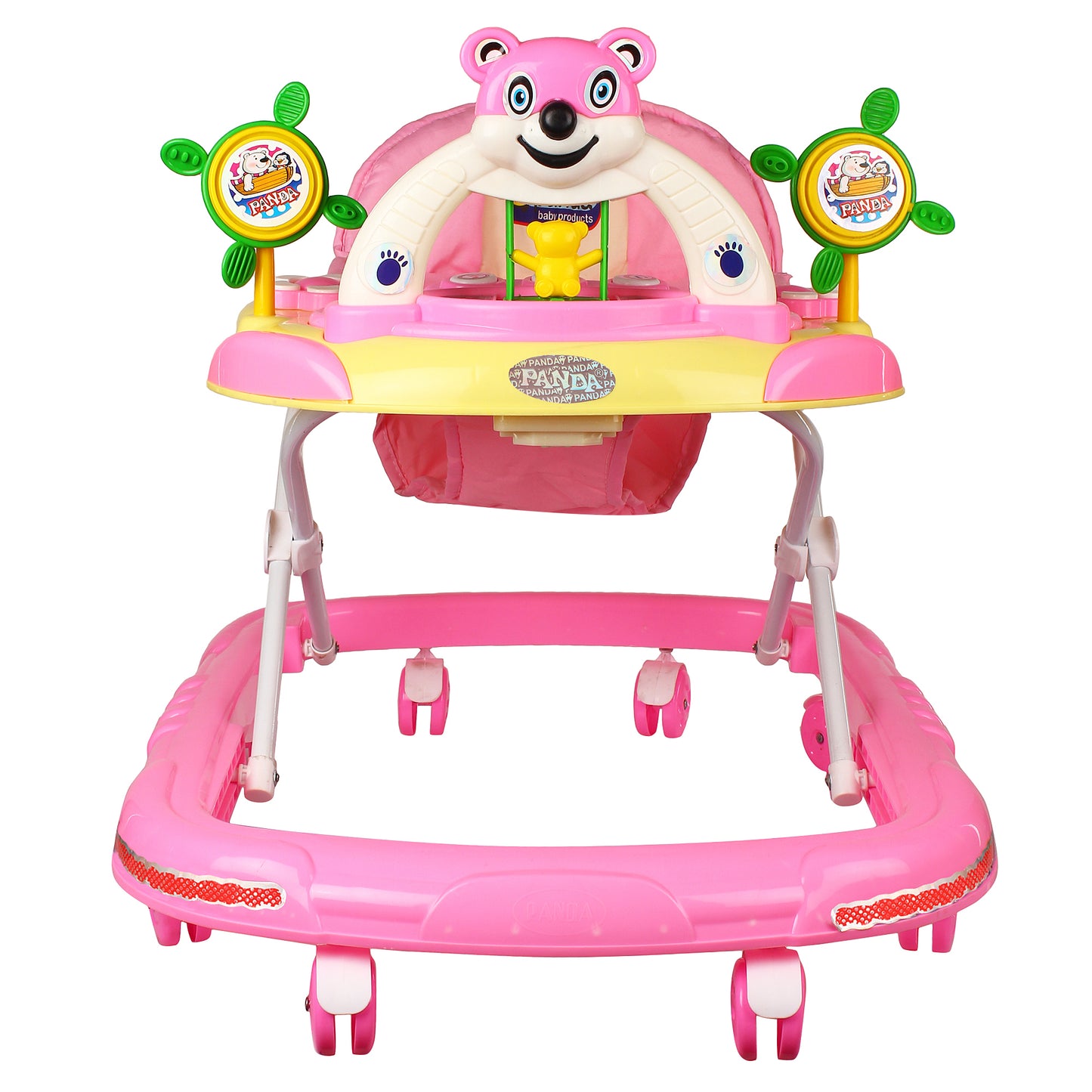 Goyal's Baby Musical Walker - Foldable & Height Adjustable - Pink (Made in India)