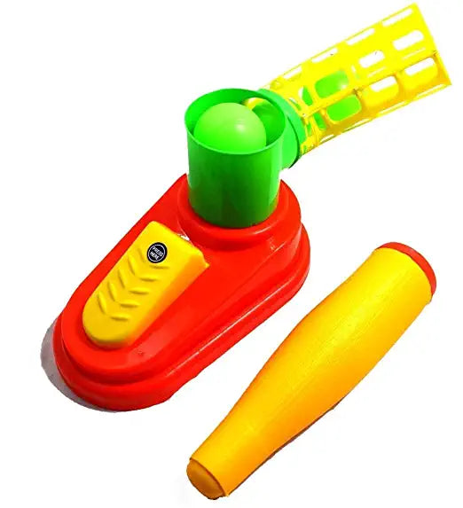 Goyal's Automatic Plastic Pitcher Power Shot Game, Unbreakable, Includes 1 Bat, 3 Balls
