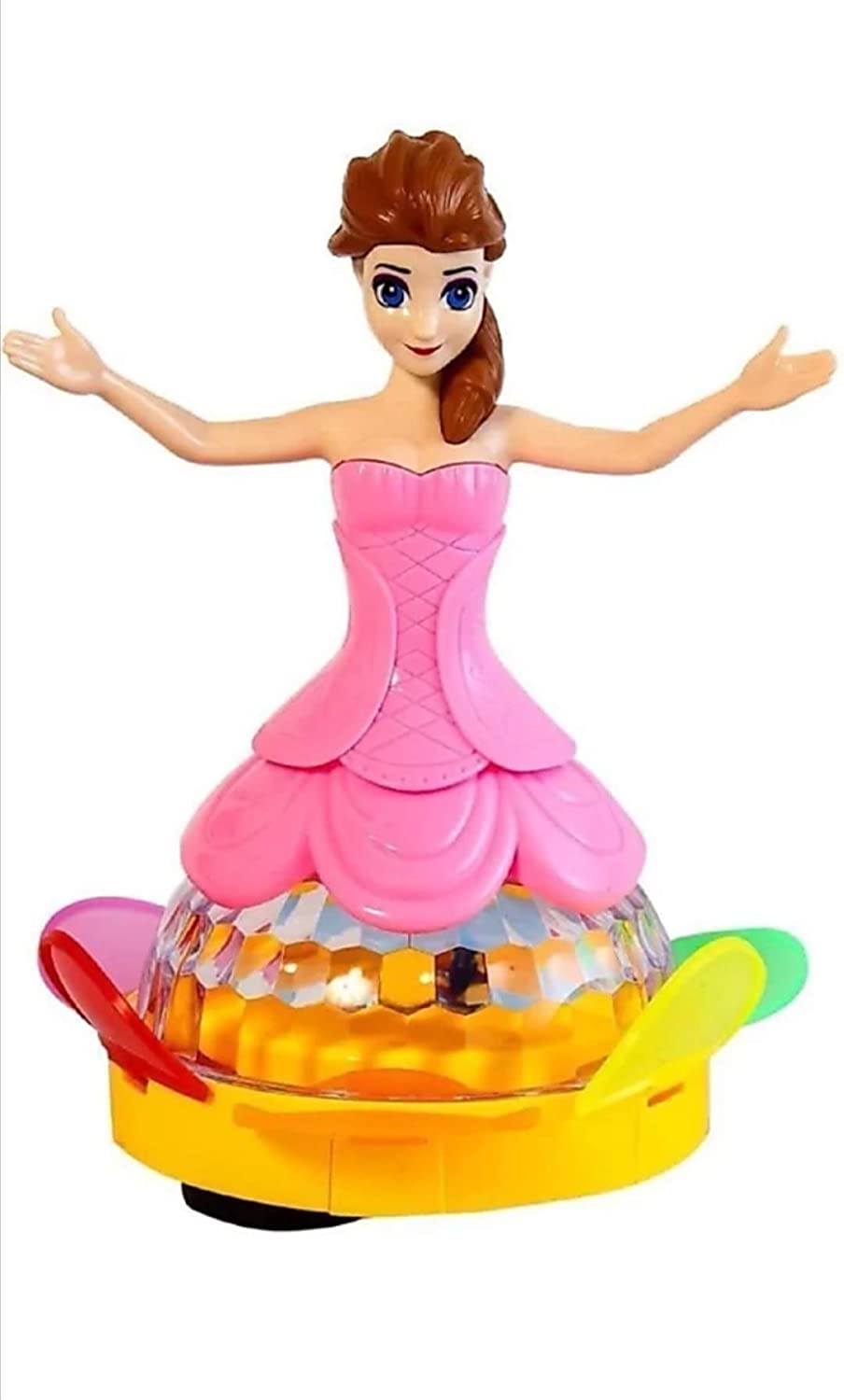 Goyal's Princess Dancing Angel Girl Doll Musical 360 Degree Rotating Princess Girl Flashing Lights with Music Sound Toy for Kids