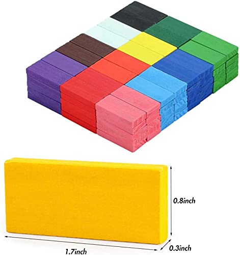 Goyal's 120 PCS, 12 Colors Bulk Wooden Domino Blocks - Building Block Tile Game Racing Educational Toy for Kids Birthday Party