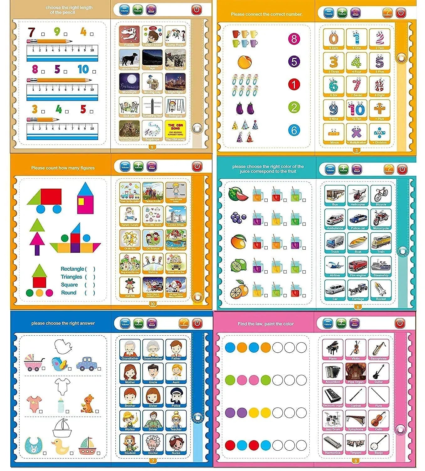 Goyal's Intelligence Book Sound Book for Children, English Letters & Words Learning Book, Fun Educational Toys. Activities with Numbers, Shapes Learning Book for Toddlers