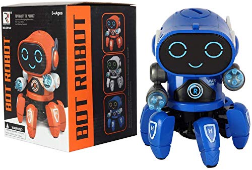 Goyal's Bot Robot Octopus Style | Colorful Lights and Music | All Direction Movement | Dancing Robot Toys for Kids | (Orange)