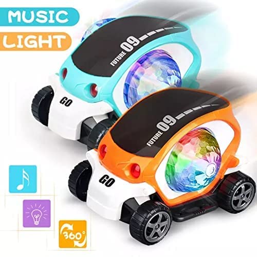 Goyal's 09 Future Musical & Flashing Light 360° Rotating Stunt Car Toy for Kids (Multi Color)